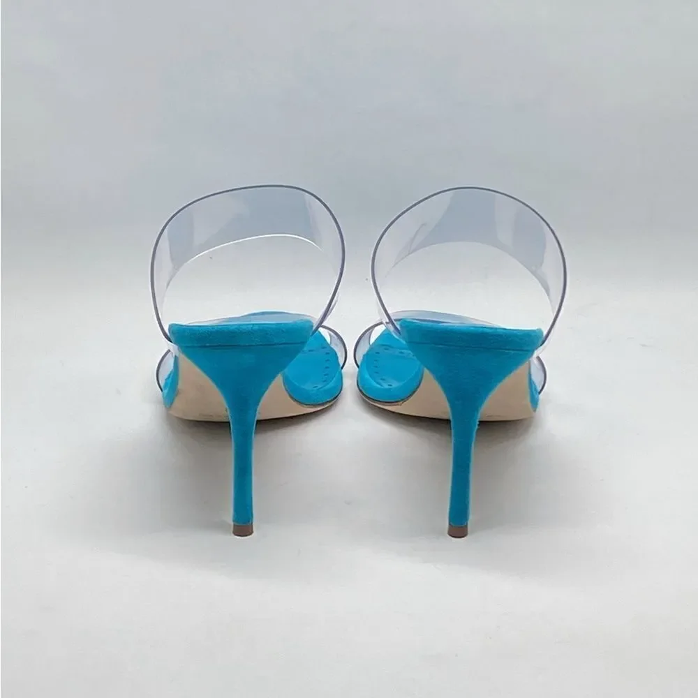 Manolo Blahnik Scolto 90MM PVC Mules size 38